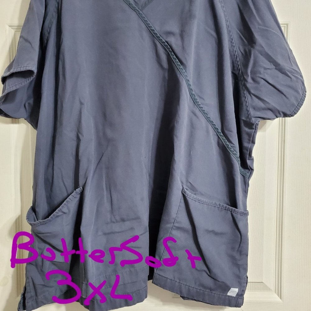 Butter-Soft 3XL Gray Scrub Top